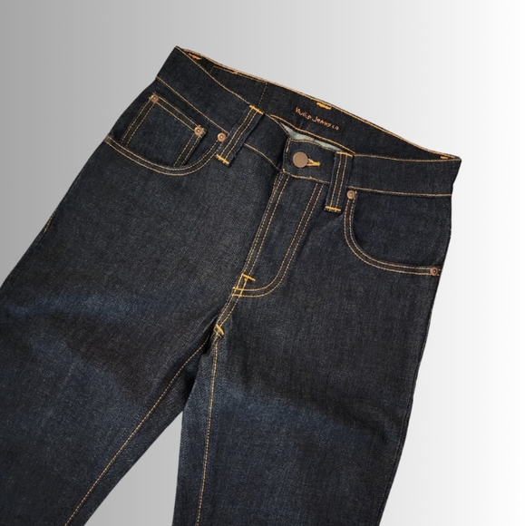 Nudie Jean Grim Tim Dry Navy Jean - Picture 5 of 12